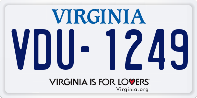 VA license plate VDU1249
