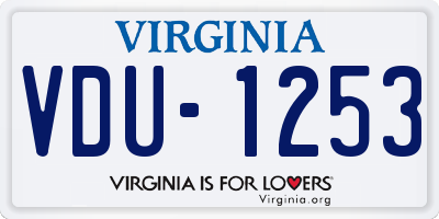 VA license plate VDU1253