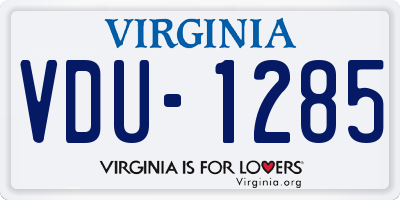 VA license plate VDU1285