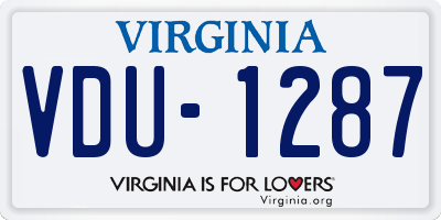VA license plate VDU1287