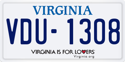 VA license plate VDU1308