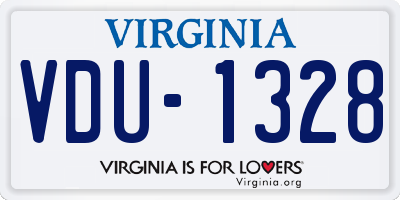 VA license plate VDU1328
