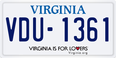 VA license plate VDU1361