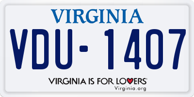 VA license plate VDU1407