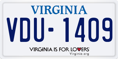 VA license plate VDU1409