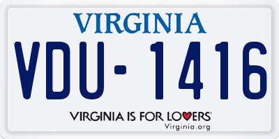 VA license plate VDU1416