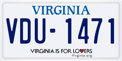VA license plate VDU1471