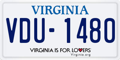 VA license plate VDU1480
