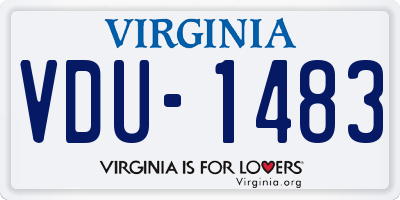 VA license plate VDU1483