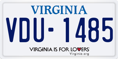 VA license plate VDU1485