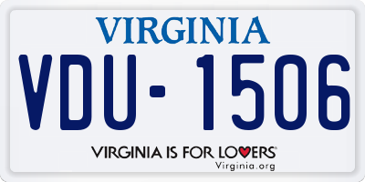 VA license plate VDU1506