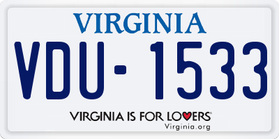 VA license plate VDU1533