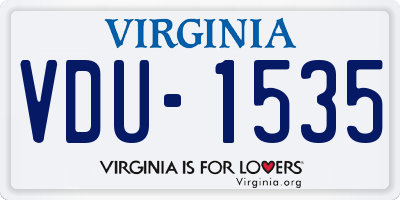 VA license plate VDU1535