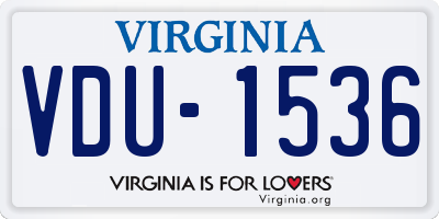 VA license plate VDU1536