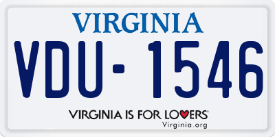 VA license plate VDU1546