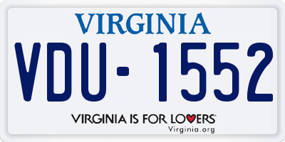 VA license plate VDU1552