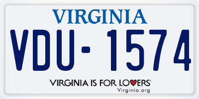VA license plate VDU1574