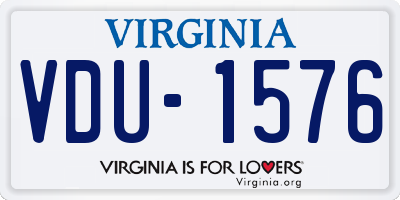 VA license plate VDU1576