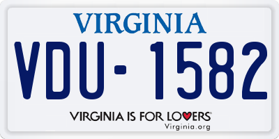 VA license plate VDU1582