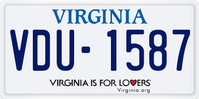 VA license plate VDU1587