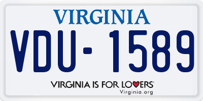 VA license plate VDU1589