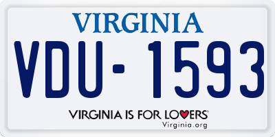 VA license plate VDU1593