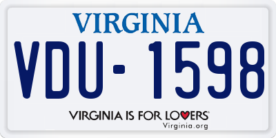 VA license plate VDU1598