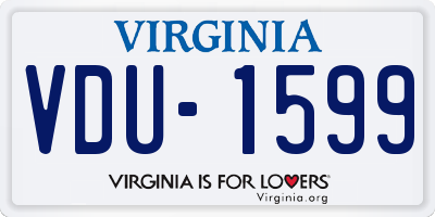 VA license plate VDU1599