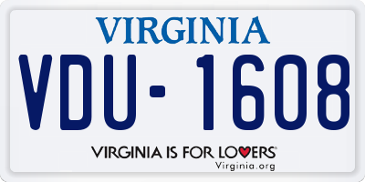 VA license plate VDU1608