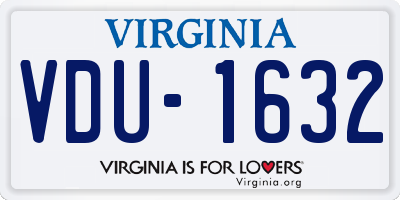 VA license plate VDU1632