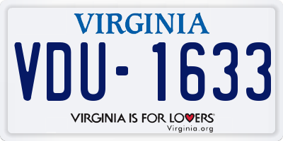 VA license plate VDU1633