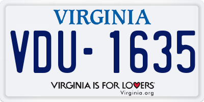 VA license plate VDU1635