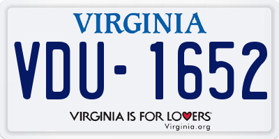 VA license plate VDU1652