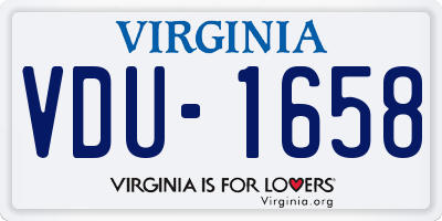 VA license plate VDU1658