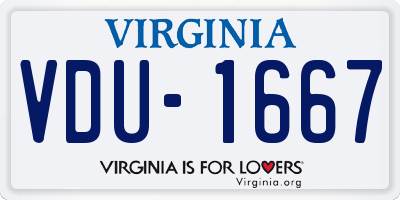 VA license plate VDU1667