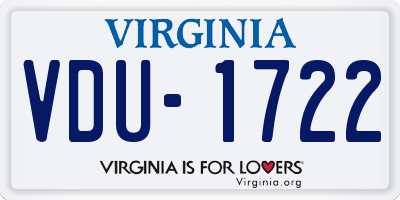 VA license plate VDU1722