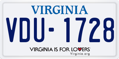 VA license plate VDU1728
