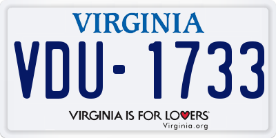 VA license plate VDU1733