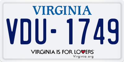 VA license plate VDU1749