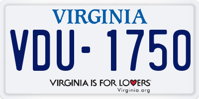 VA license plate VDU1750