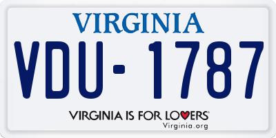 VA license plate VDU1787