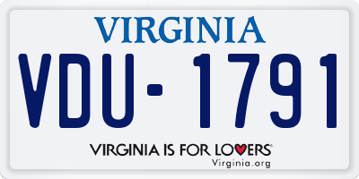 VA license plate VDU1791
