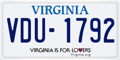 VA license plate VDU1792