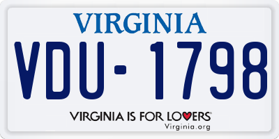 VA license plate VDU1798