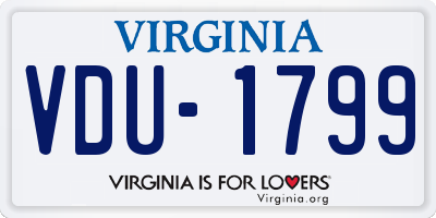 VA license plate VDU1799