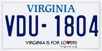 VA license plate VDU1804
