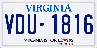 VA license plate VDU1816