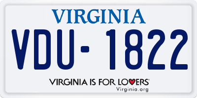 VA license plate VDU1822