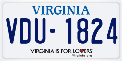 VA license plate VDU1824