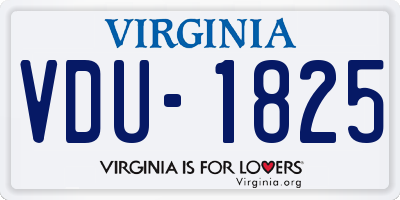 VA license plate VDU1825